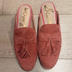 Sam Edelman Women's Red Suede Tassel Mules